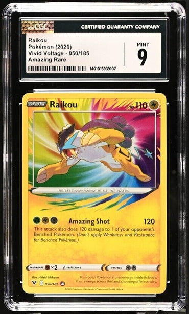 Pokemon Raikou 050/185 Vivid Voltage English Amazing Rare 9 (2020)