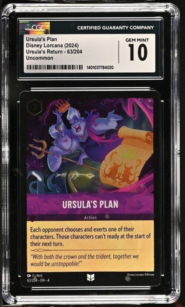 Disney Lorcana Ursula's Plan 63/204 Ursula's Return English U Gem Mint 10 2024