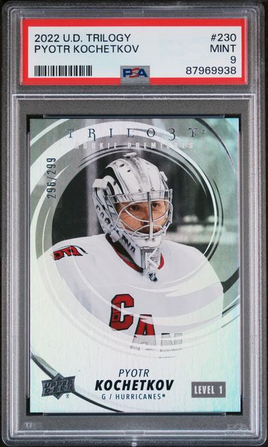2022-23 UPPER DECK TRILOGY ROOKIE PREMIERES PYOTR KOCHETKOV #230 PSA 9 /299