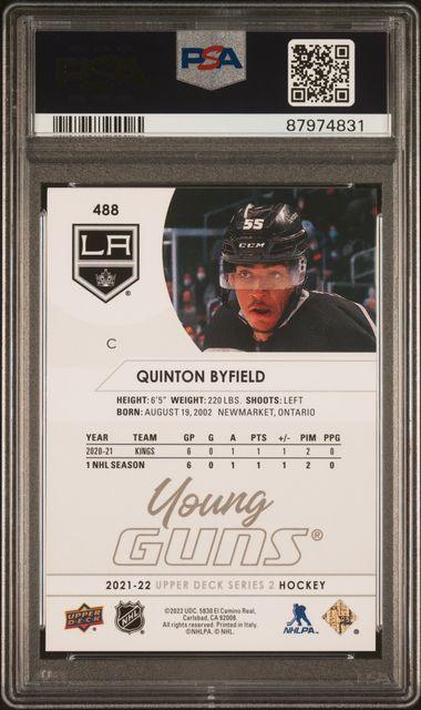 2021-2022 UPPER DECK QUINTON BYFIELD   488   PSA NM-MT 8
