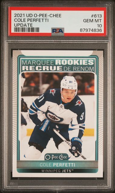 2021 UPPER DECK O-PEE-CHEE UPDATE COLE PERFETTI   613  UPDATE PSA GEM MT 10