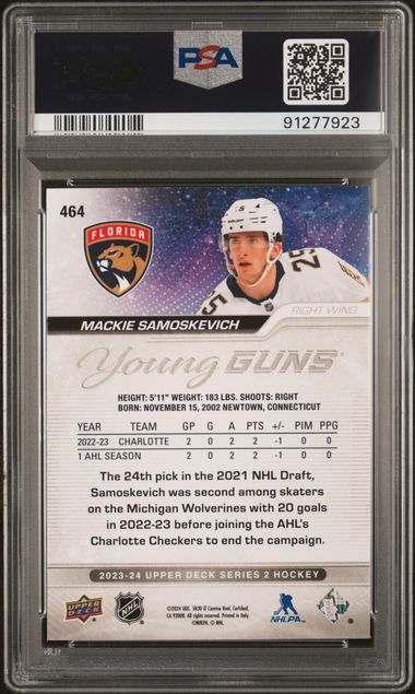 2023 UPPER DECK MACKIE SAMOSKEVICH   464   PSA MINT 9