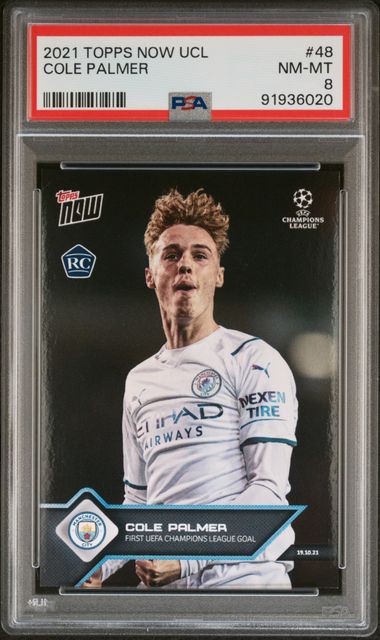 2021 TOPPS NOW UEFA CHAMPIONS LEAGUE COLE PALMER   48   PSA NM-MT 8