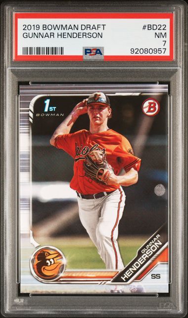 2019 BOWMAN DRAFT GUNNAR HENDERSON   BD22   PSA NM 7
