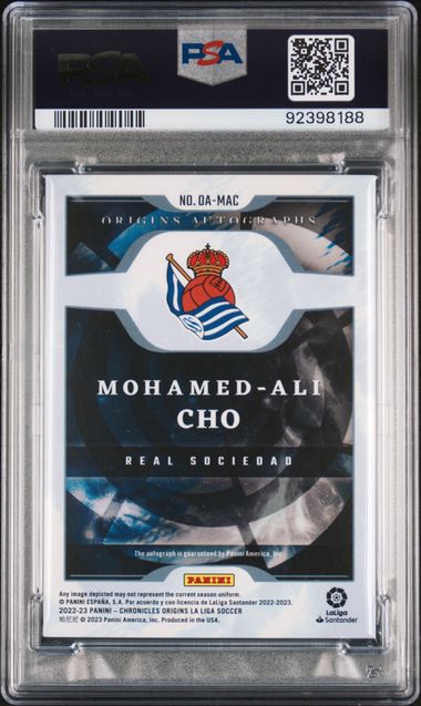 2022-23 PANINI CHRONICLES ORIGINS AUTOS MOHAMED-ALI CHO OAMAC LA LIGA PSA 9 /299