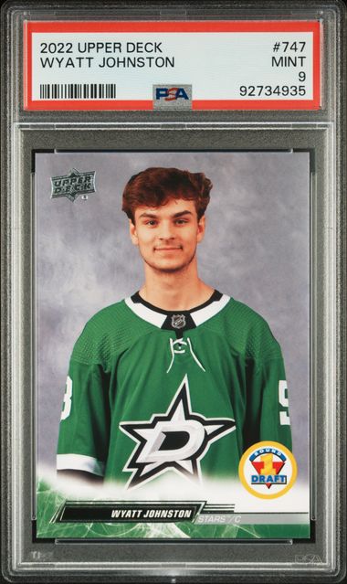 2022 UPPER DECK WYATT JOHNSTON   747   PSA MINT 9