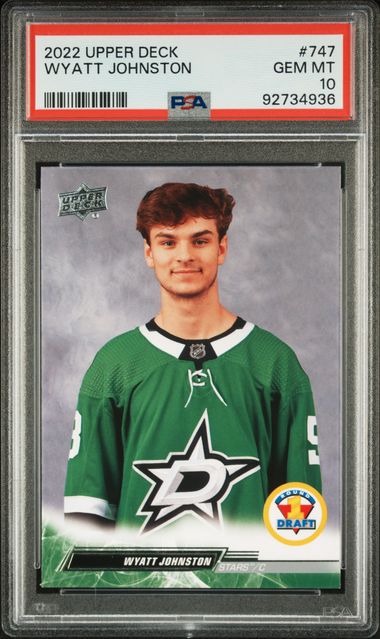 2022 UPPER DECK WYATT JOHNSTON 1st ROUND DRAFT 747 PSA GEM MT 10