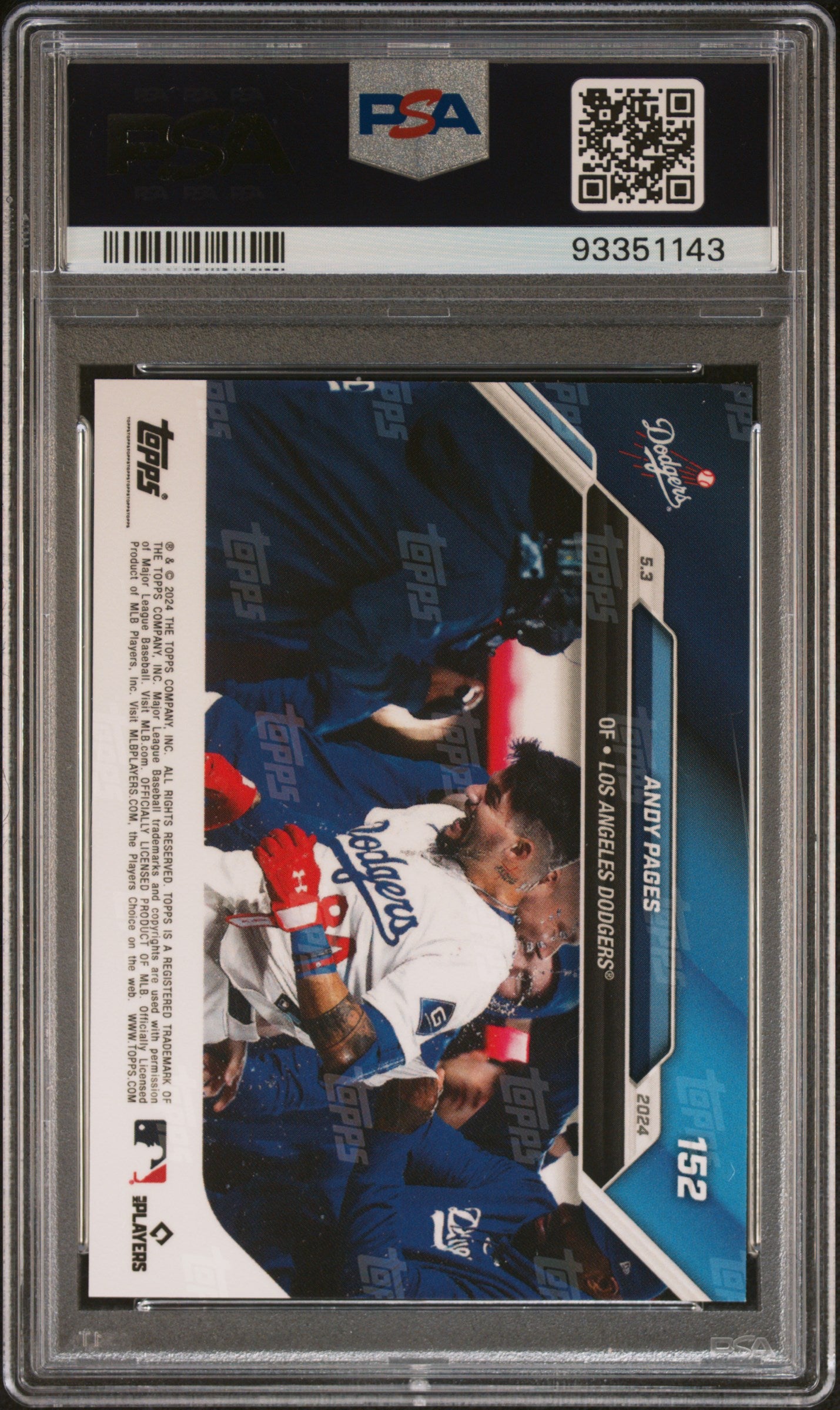 2024 TOPPS NOW ANDY PAGES #152 RED PSA 7 /10