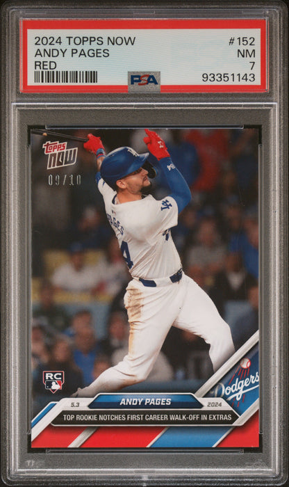 2024 TOPPS NOW ANDY PAGES #152 RED PSA 7 /10