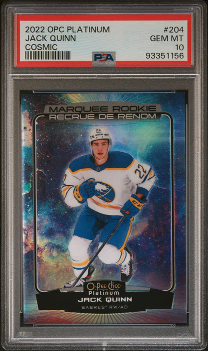 2022 O-PEE-CHEE PLATINUM JACK QUINN #204 COSMIC /65 PSA GEM MT 10