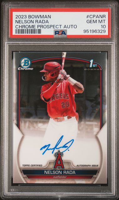 2023 BOWMAN CHROME PROSPECT AUTOGRAPHS NELSON RADA CPA-NR PSA 10