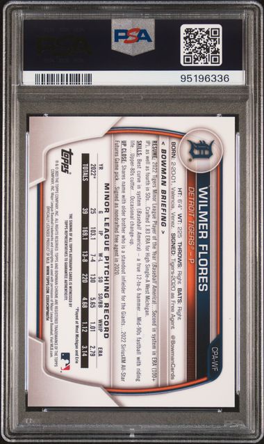 2023 BOWMAN CHROME PROSPECT AUTOGRAPHS WILMER FLORES CPAWF PSA MINT 9