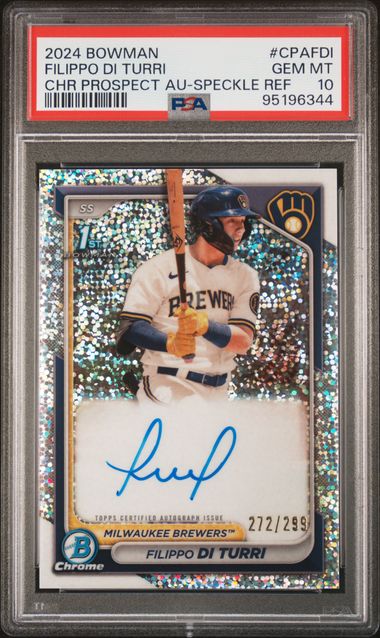 2024 BOWMAN CHROME PROSPECT AUTOS FILIPPO DI TURRI CPAFDI SPECKLE PSA 10 /299