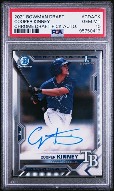 2021 BOWMAN DRAFT CHROME DRAFT PICK AUTOGRAPHS COOPER KINNEY CDACK PSA GEM MT 10