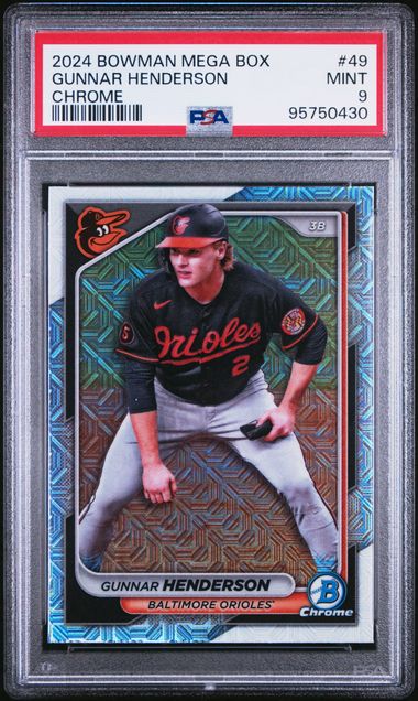 2024 BOWMAN MEGA BOX CHROME GUNNAR HENDERSON   49   PSA MINT 9