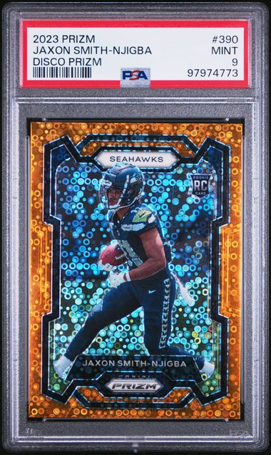 2023 PANINI PRIZM JAXON SMITH-NJIGBA   390  DISCO PRIZM PSA MINT 9