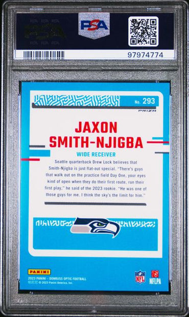 2023 PANINI DONRUSS OPTIC JAXON SMITH-NJIGBA   293  BLUE HYPER PSA NM-MT 8