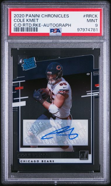 2020 PANINI CHRONICLES CLEARLY DONRUSS RATED ROOKIES COLE KMET RRCK AUTO PSA 9