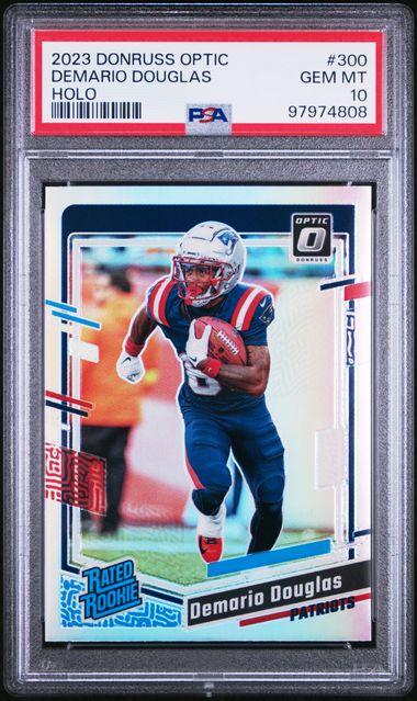 2023 PANINI DONRUSS OPTIC DEMARIO DOUGLAS   300  HOLO PSA GEM MT 10