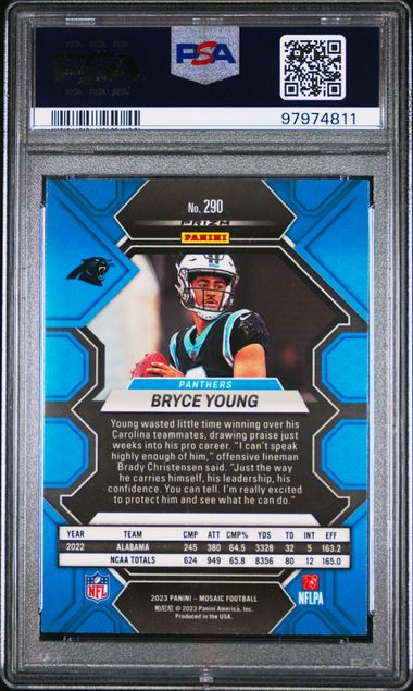 2023 PANINI MOSAIC BRYCE YOUNG   290  MOSAIC PSA GEM MT 10