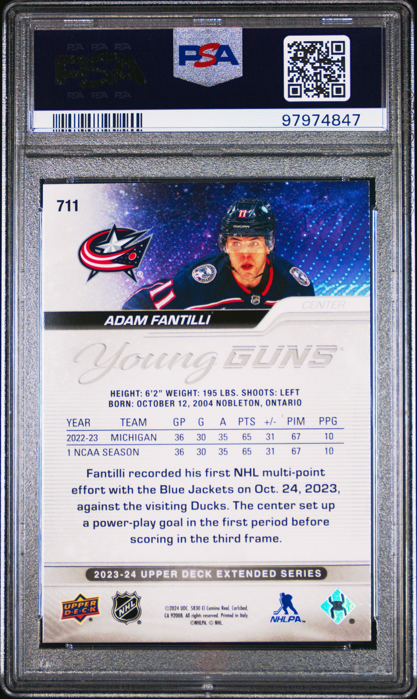 2023 UPPER DECK ADAM FANTILLI   711   PSA MINT 9