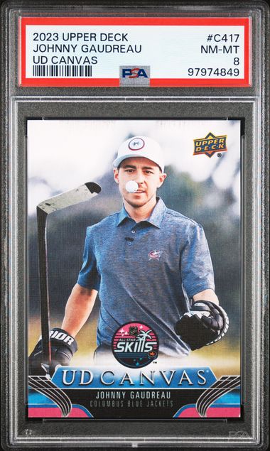 2023 UPPER DECK UD CANVAS JOHNNY GAUDREAU   C417   PSA NM-MT 8