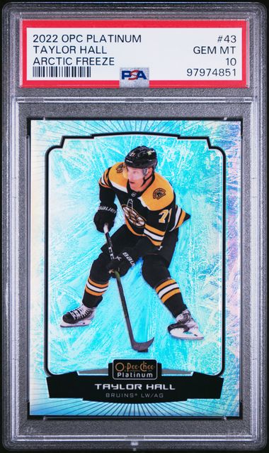 2022 O-PEE-CHEE PLATINUM TAYLOR HALL 43 ARCTIC FREEZE PSA GEM MT 10 /99