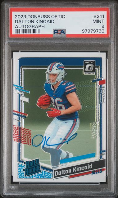 2023 PANINI DONRUSS OPTIC DALTON KINCAID   211  AUTOGRAPH PSA MINT 9  /199