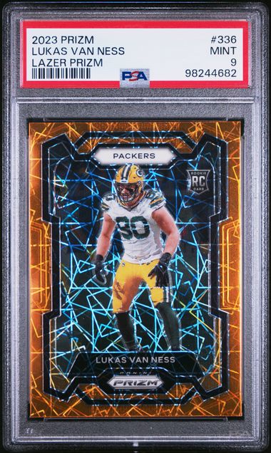 2023 PANINI PRIZM LUKAS VAN NESS   336  LAZER PRIZM PSA MINT 9