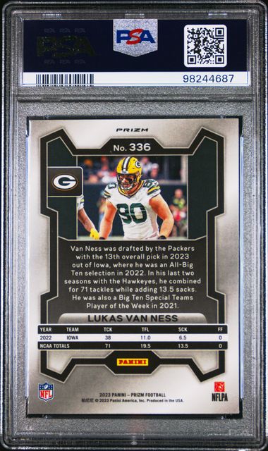 2023 PANINI PRIZM LUKAS VAN NESS   336  DISCO PRIZM PSA GEM MT 10