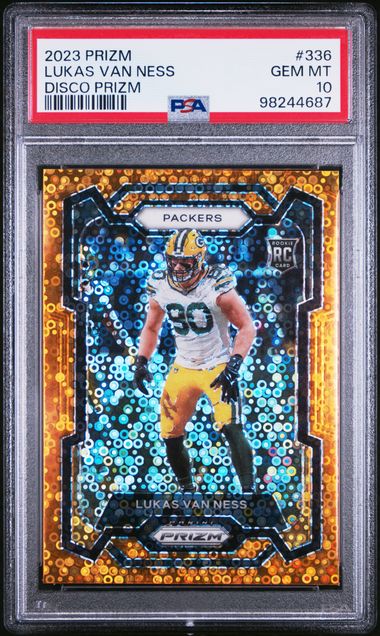 2023 PANINI PRIZM LUKAS VAN NESS   336  DISCO PRIZM PSA GEM MT 10