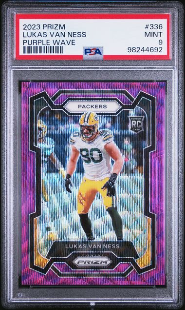 2023 PANINI PRIZM LUKAS VAN NESS   336  PURPLE WAVE PSA MINT 9  /99