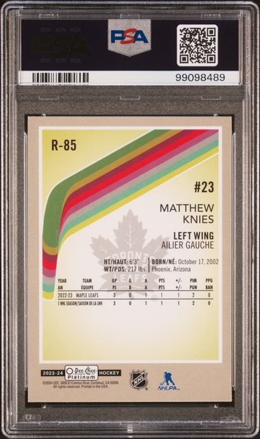 2023 O-PEE-CHEE PLATINUM RETRO MATTHEW KNIES   R85   PSA GEM MT 10