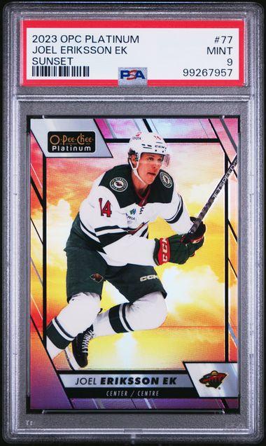 2023 O-PEE-CHEE PLATINUM JOEL ERIKSSON EK   77  SUNSET PSA MINT 9