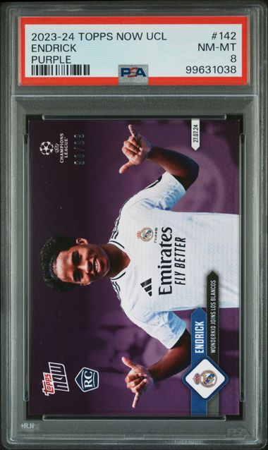 2023 TOPPS NOW UEFA CHAMPIONS LEAGUE ENDRICK   142  PURPLE PSA NM-MT 8  /99
