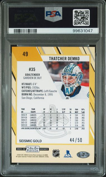2023 O-PEE-CHEE PLATINUM THATCHER DEMKO   49  SEISMIC GOLD PSA MINT 9  /50