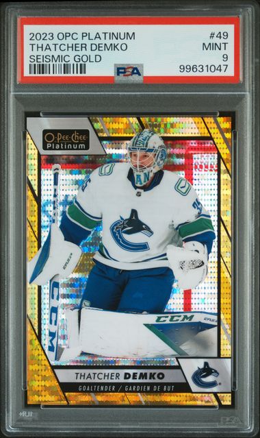 2023 O-PEE-CHEE PLATINUM THATCHER DEMKO   49  SEISMIC GOLD PSA MINT 9  /50