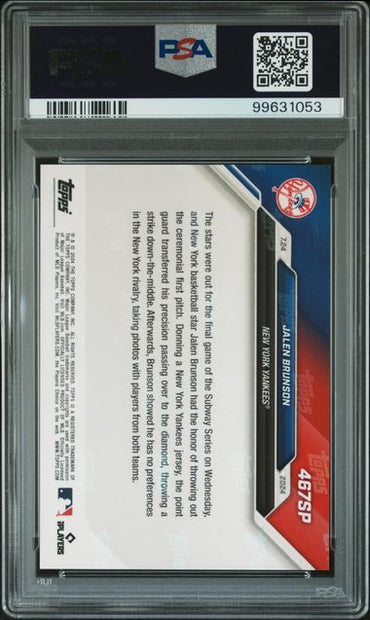 2024 TOPPS NOW JALEN BRUNSON 467SP PSA GEM MT 10