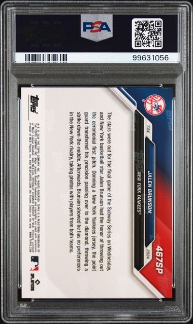 2024 TOPPS NOW JALEN BRUNSON   467SP   PSA MINT 9