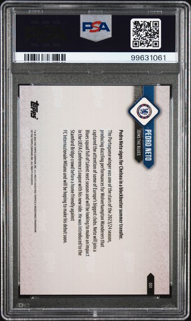 2024-25 TOPPS NOW CHELSEA FC PEDRO NETO   1  BLACK PSA GEM MT 10  /10