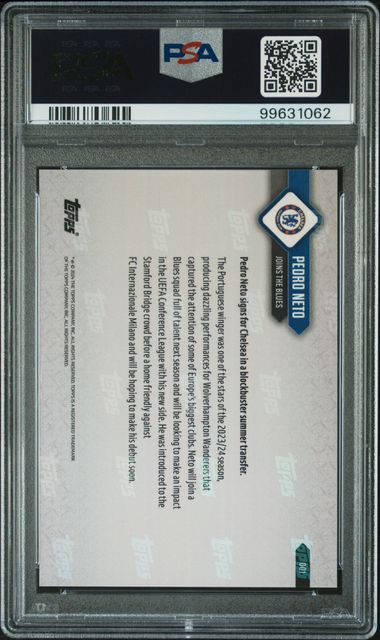 2024-25 TOPPS NOW CHELSEA FC PEDRO NETO   1  GOLD 1/1 PSA MINT 9  /1