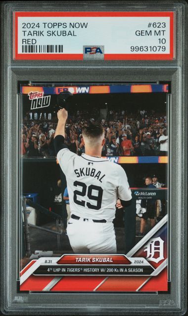 2024 TOPPS NOW TARIK SKUBAL   623  RED PSA GEM MT 10  /10