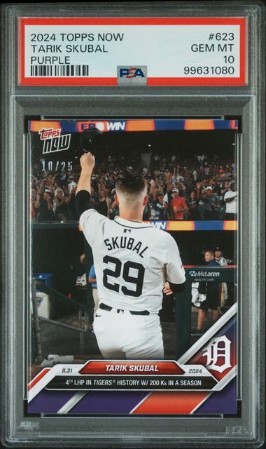 2024 TOPPS NOW TARIK SKUBAL   623  PURPLE PSA GEM MT 10  /25