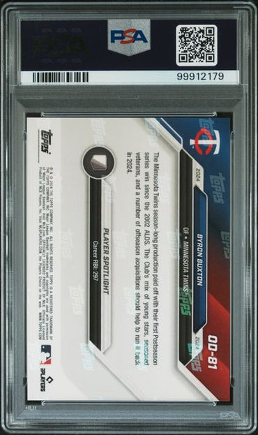 2024 TOPPS NOW ROAD TO OPENING DAY BYRON BUXTON   OD81  ROAD TO OPENING DAY-BLUE PSA MINT 9  /49