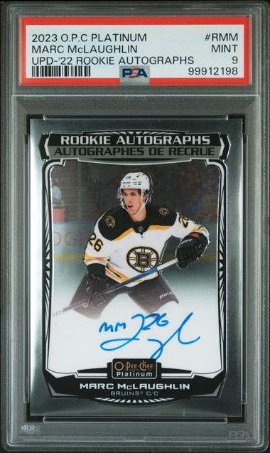 2023 O-PEE-CHEE PLATINUM UPDATE AUTOGRAPHS MARC McLAUGHLIN   RMM  UPD-'22 ROOKIE AUTOGRAPHS PSA MINT 9
