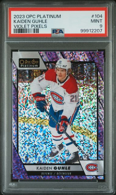 2023 O-PEE-CHEE PLATINUM KAIDEN GUHLE   104  VIOLET PIXELS PSA MINT 9  /299