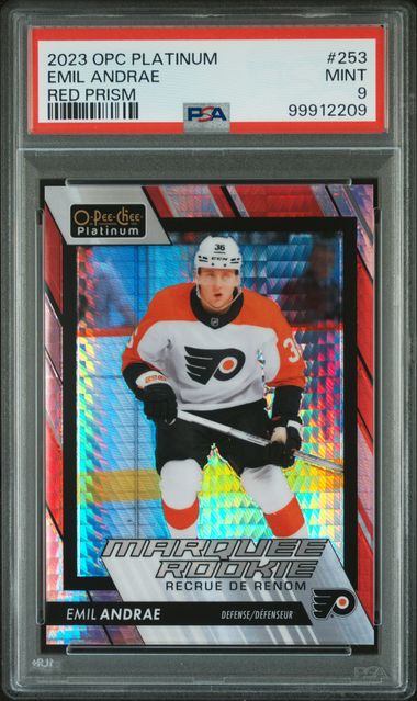 2023 O-PEE-CHEE PLATINUM EMIL ANDRAE   253  RED PRISM PSA MINT 9  /199