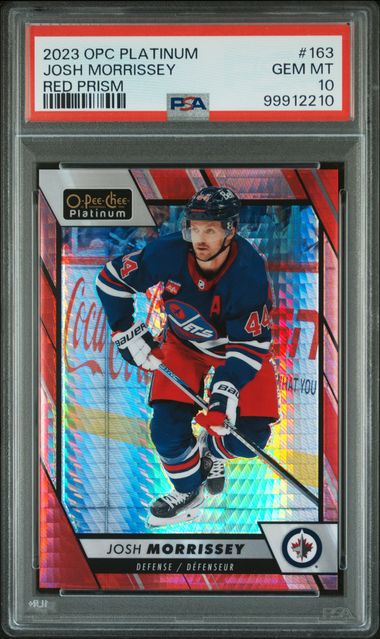 2023 O-PEE-CHEE PLATINUM JOSH MORRISSEY   163  RED PRISM PSA GEM MT 10  /199