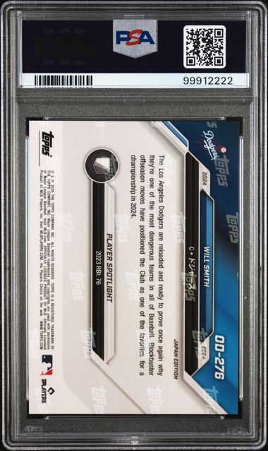 2024 TOPPS LA DODGERS ROAD TO OPENING DAY JAPAN EDITION WILL SMITH OD276 PSA 10