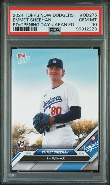 2024 TOPPS DODGERS ROAD TO OPENING DAY JAPAN EDITION EMMET SHEEHAN OD275 PSA 10